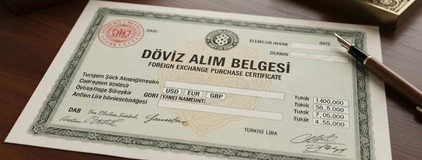 دوویز آلیم بلگسی Doviz Alim Belgesi یا گواهی خرید ارز در ترکیه